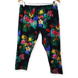 No Boundaries Leggings XL Juniors Floral Print Polyester Blend Stretch